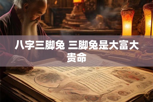 八字三脚兔 三脚兔是大富大贵命