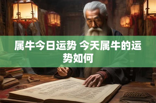 属牛今日运势 今天属牛的运势如何