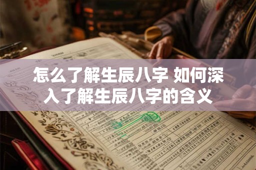 怎么了解生辰八字 如何深入了解生辰八字的含义