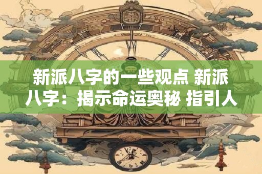 新派八字的一些观点 新派八字：揭示命运奥秘 指引人生航向