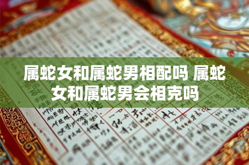 属蛇女和属蛇男相配吗 属蛇女和属蛇男会相克吗