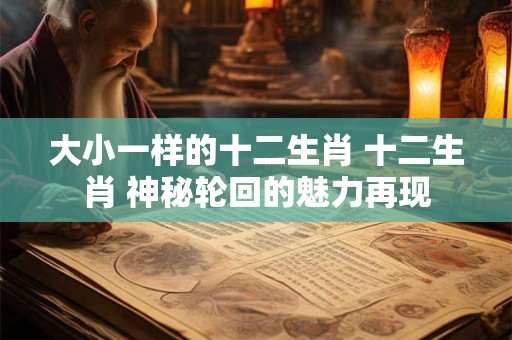 大小一样的十二生肖 十二生肖 神秘轮回的魅力再现