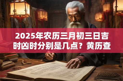 2025年农历三月初三日吉时凶时分别是几点？黄历查询