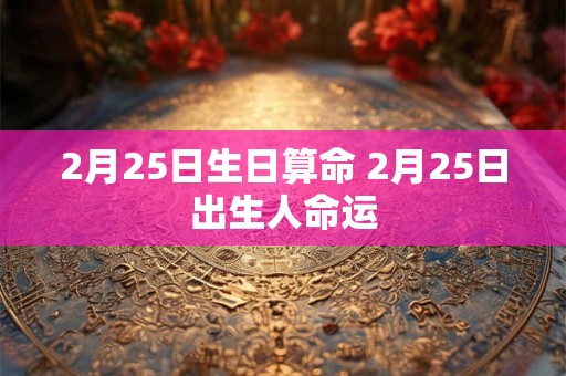 2月25日生日算命 2月25日出生人命运