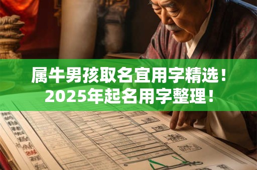 属牛男孩取名宜用字精选！2025年起名用字整理！