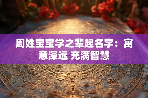 周姓宝宝学之辈起名字：寓意深远 充满智慧