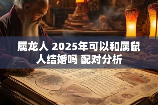 属龙人 2025年可以和属鼠人结婚吗 配对分析