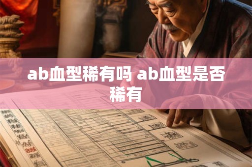 ab血型稀有吗 ab血型是否稀有