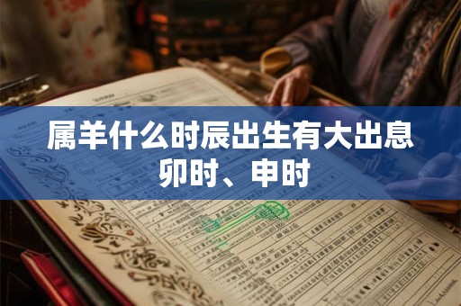 属羊什么时辰出生有大出息 卯时、申时