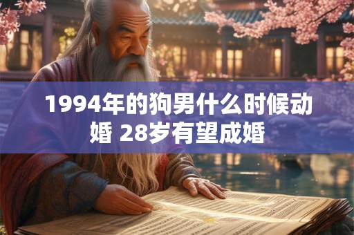 1994年的狗男什么时候动婚 28岁有望成婚