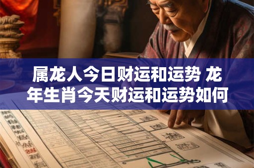 属龙人今日财运和运势 龙年生肖今天财运和运势如何