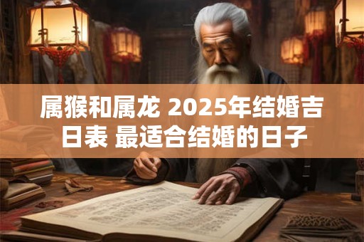 属猴和属龙 2025年结婚吉日表 最适合结婚的日子