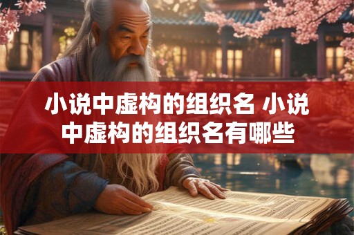 小说中虚构的组织名 小说中虚构的组织名有哪些