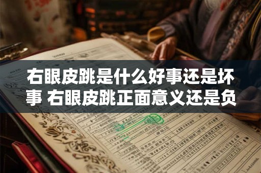右眼皮跳是什么好事还是坏事 右眼皮跳正面意义还是负面意义