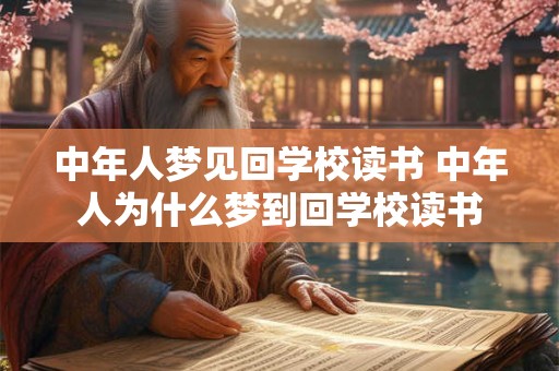 中年人梦见回学校读书 中年人为什么梦到回学校读书