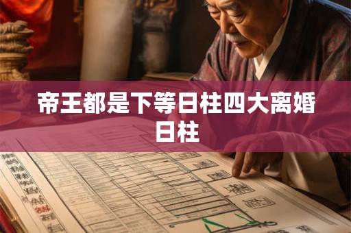 帝王都是下等日柱四大离婚日柱