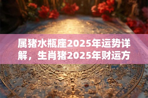 属猪水瓶座2025年运势详解，生肖猪2025年财运方位