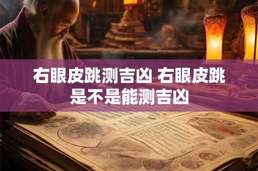 右眼皮跳测吉凶 右眼皮跳是不是能测吉凶