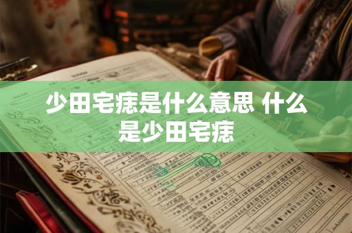少田宅痣是什么意思 什么是少田宅痣