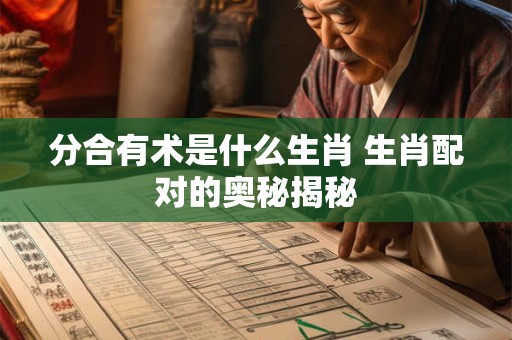 分合有术是什么生肖 生肖配对的奥秘揭秘 分合有术是什么生肖 生肖配对的奥秘揭秘