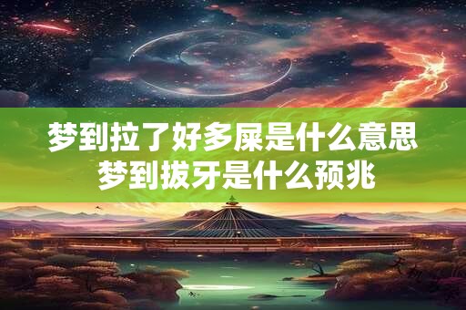 梦到拉了好多屎是什么意思 梦到拔牙是什么预兆