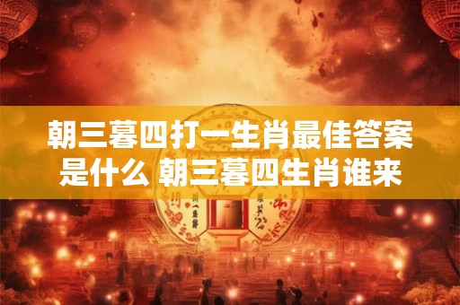 朝三暮四打一生肖最佳答案是什么 朝三暮四生肖谁来告诉我