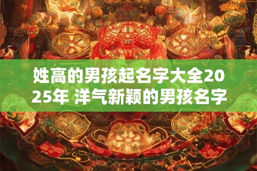 姓高的男孩起名字大全2025年 洋气新颖的男孩名字