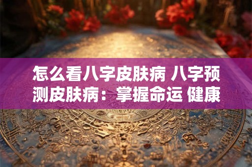 怎么看八字皮肤病 八字预测皮肤病：掌握命运 健康无忧！