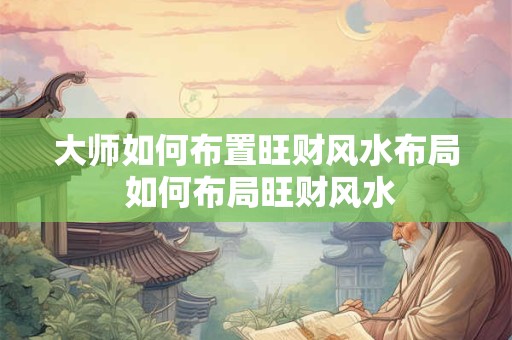 大师如何布置旺财风水布局 如何布局旺财风水