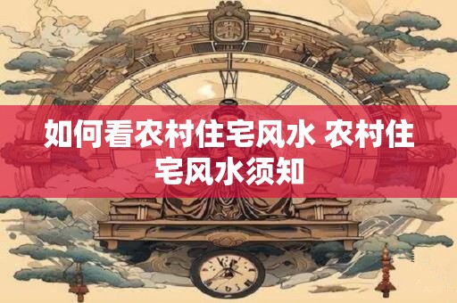 如何看农村住宅风水 农村住宅风水须知
