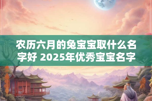 农历六月的兔宝宝取什么名字好 2026年优秀宝宝名字推荐