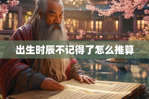 出生时辰不记得了怎么推算 出生时辰不记得了怎么推算