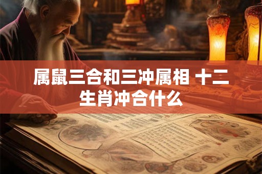 属鼠三合和三冲属相 十二生肖冲合什么
