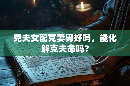 克夫女配克妻男好吗，能化解克夫命吗？