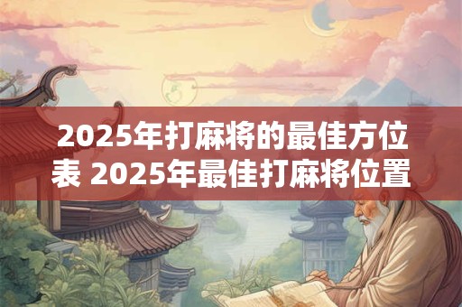2025年打麻将的最佳方位表 2025年最佳打麻将位置在哪