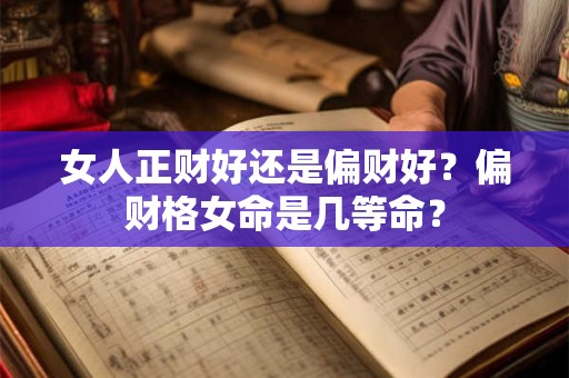 女人正财好还是偏财好？偏财格女命是几等命？
