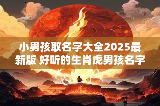 小男孩取名字大全2025最新版 好听的生肖虎男孩名字解析
