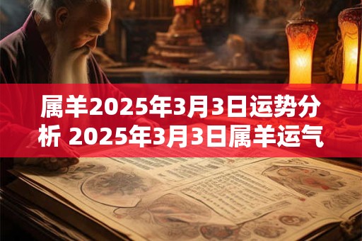 属羊2025年3月3日运势分析 2025年3月3日属羊运气详解