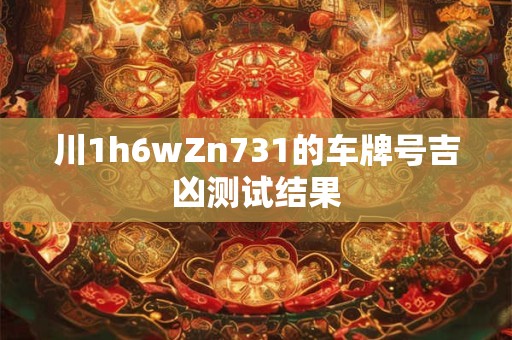 川1h6wZn731的车牌号吉凶测试结果