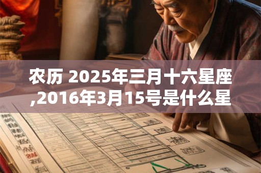 农历 2025年三月十六星座,2016年3月15号是什么星座