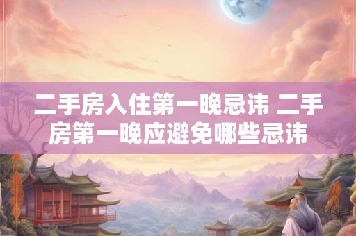 二手房入住第一晚忌讳 二手房第一晚应避免哪些忌讳