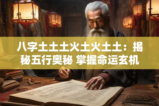 八字土土土火土火土土：揭秘五行奥秘 掌握命运玄机！