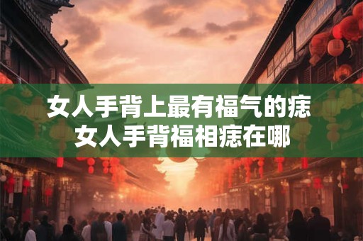 女人手背上最有福气的痣 女人手背福相痣在哪