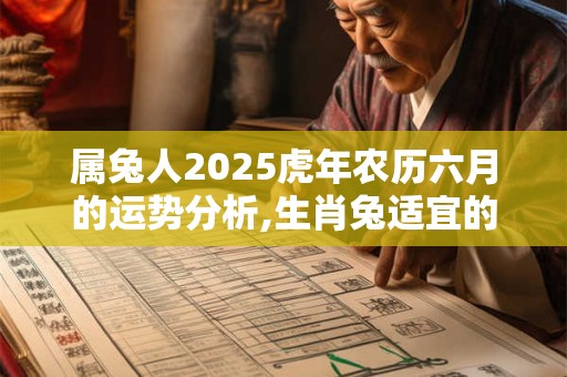 属兔人2026虎年农历六月的运势分析,生肖兔适宜的行业