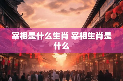 宰相是什么生肖 宰相生肖是什么
