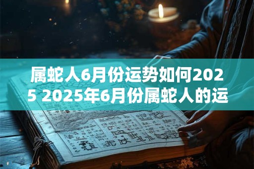 属蛇人6月份运势如何2025 2025年6月份属蛇人的运势如何