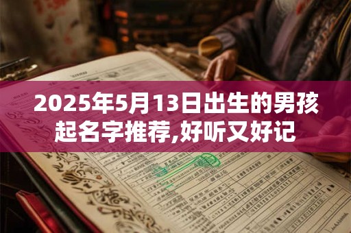 2025年5月13日出生的男孩起名字推荐,好听又好记