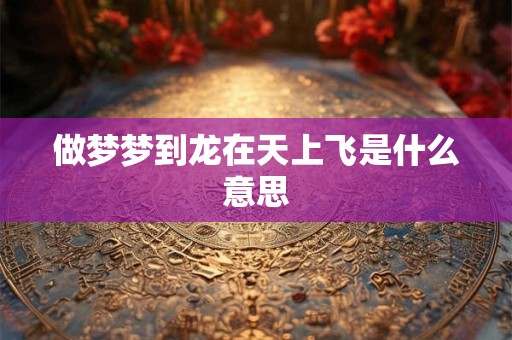 做梦梦到龙在天上飞是什么意思