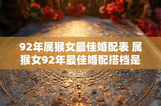 92年属猴女最佳婚配表 属猴女92年最佳婚配搭档是谁