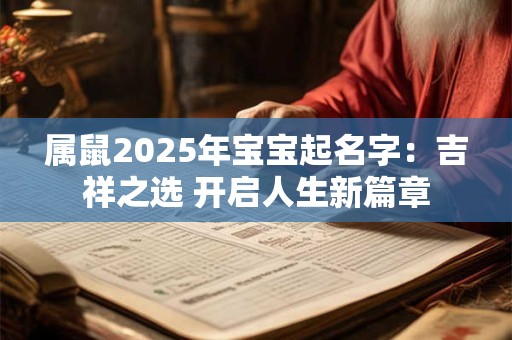 属鼠2025年宝宝起名字：吉祥之选 开启人生新篇章